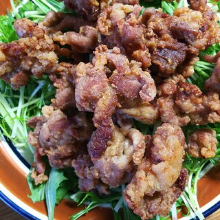 豚肉で唐揚げ♪(カレー粉醤油味)